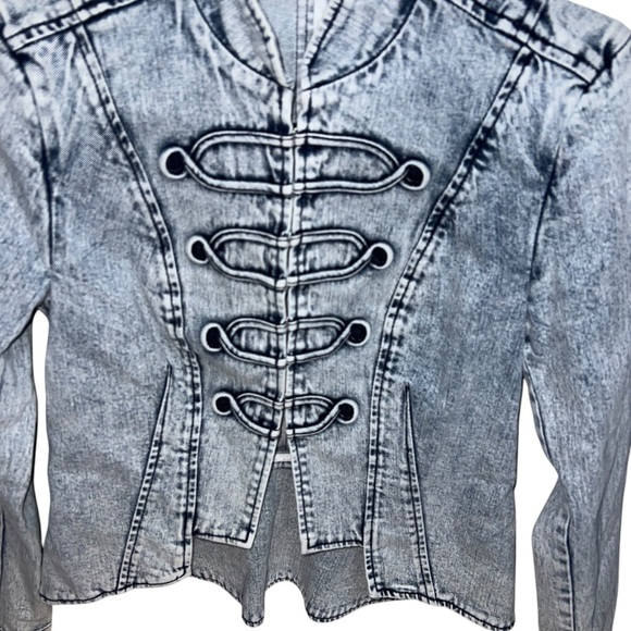 Allen Shwartz Allen B Denim Military Victorian Y2K Midline Denim Wash Jacket - Picture 3 of 10